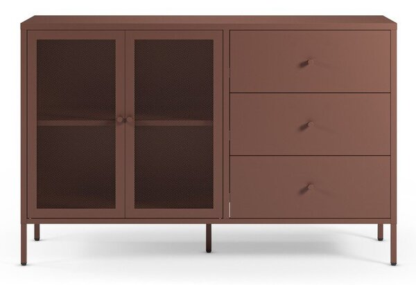 Bordowa metalowa komoda 140x90x40 cm Fayna – Marckeric