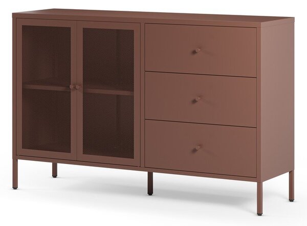 Bordowa metalowa komoda 140x90x40 cm Fayna – Marckeric
