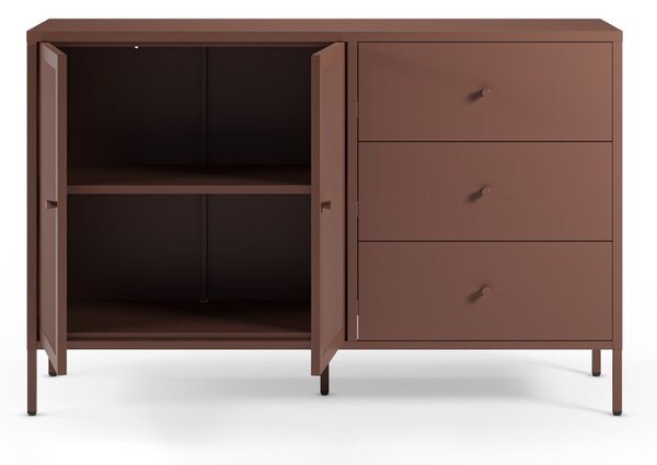 Bordowa metalowa komoda 140x90x40 cm Fayna – Marckeric