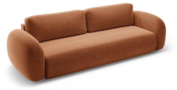 Ceglasta rozkładana/ze schowkiem sofa z tkaniny szenilowej 262 cm Tonale – Cosmopolitan Design