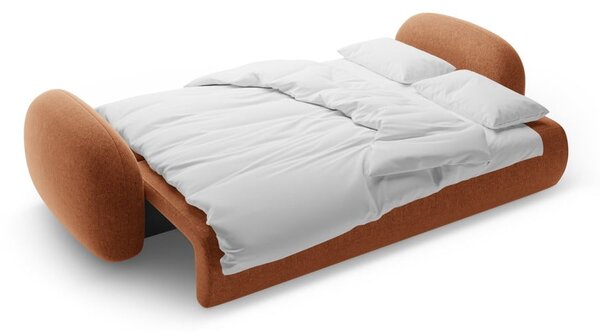 Ceglasta rozkładana/ze schowkiem sofa z tkaniny szenilowej 262 cm Tonale – Cosmopolitan Design