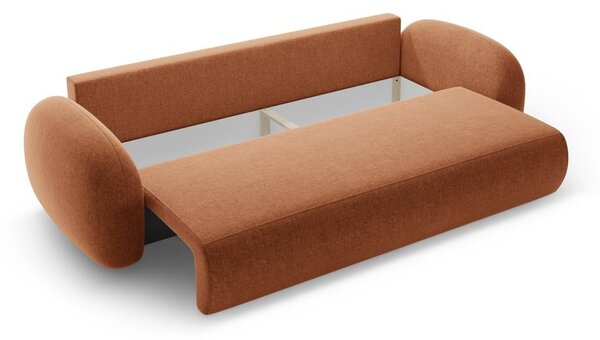 Ceglasta rozkładana/ze schowkiem sofa z tkaniny szenilowej 262 cm Tonale – Cosmopolitan Design