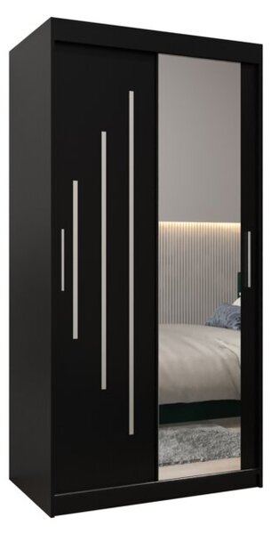 Szafa przesuwna garderoba York 2 100 wys. 200 cm czarny + czarny