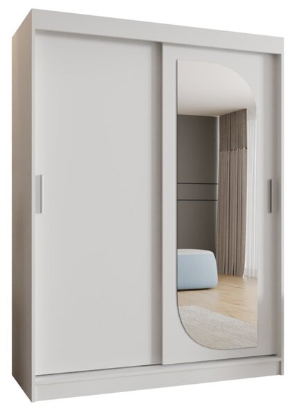 Szafa przesuwna z lustrem garderoba Lucy 150 wys. 200 cm biaÅy
