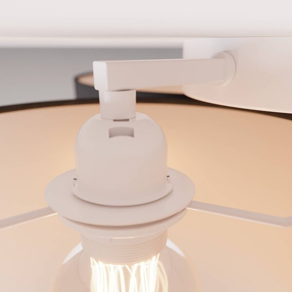 Lampa sufitowa Laurenz Lindby, możliwość ściemniania, aluminiowy / szary / cynkowy, salon / jadalnia, tkanina / materiał / jedwab, nowoczesny