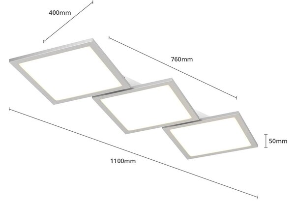 Lampa sufitowa LED Ilira Lucande, możliwość ściemniania, aluminiowy / szary / cynkowy, kuchnia, aluminium, nowoczesny