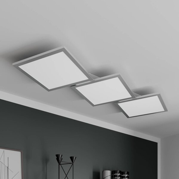 Lampa sufitowa LED Ilira Lucande, możliwość ściemniania, aluminiowy / szary / cynkowy, kuchnia, aluminium, nowoczesny