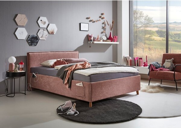 Różowe tapicerowane łóżko dziecięce bez stelaża 120x200 cm Fun – Meise Möbel