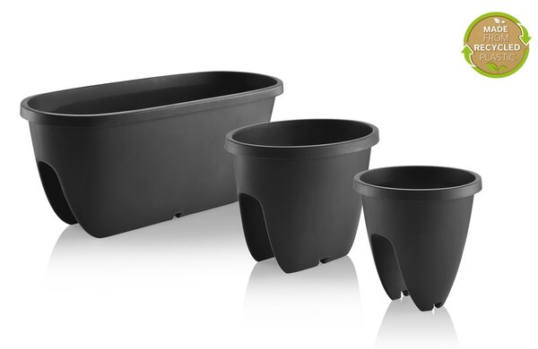 Gardenico Doniczka balkonowa na poręcz Balconia OVI zielony, śr. 60 cm, śred. 60 cm