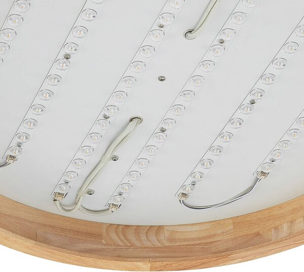 Lampa sufitowa Lanira Lindby, możliwość ściemniania, jasne drewno, salon / jadalnia, drewno, nowoczesny