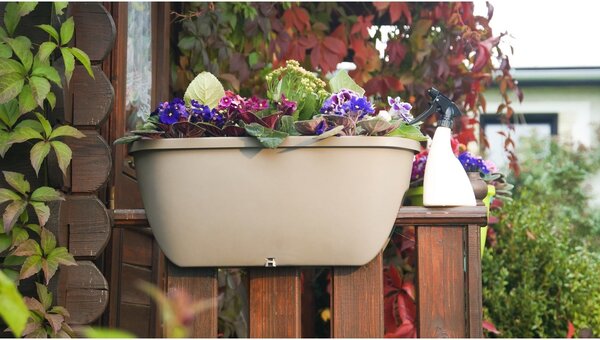 Gardenico Doniczka balkonowa na poręcz Balconia OVI zielony, śr. 60 cm, śred. 60 cm