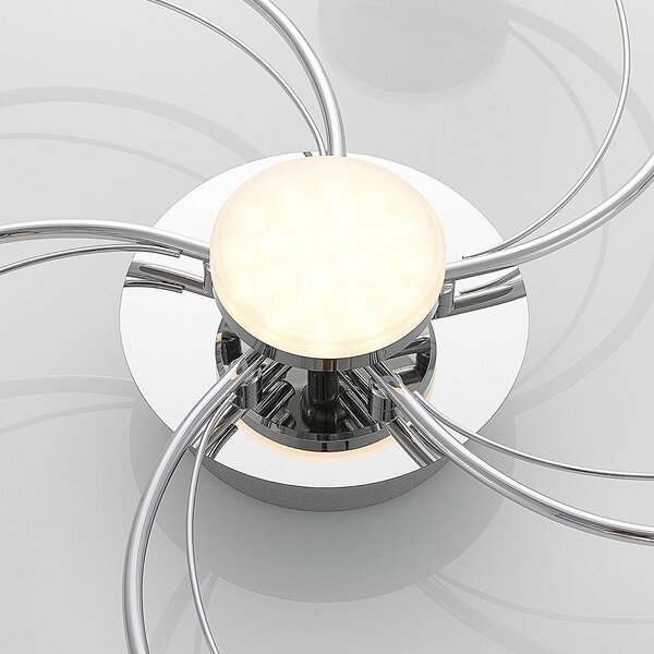 Lampa sufitowa LED Rouven Lindby, chromowy / srebrny, salon / jadalnia, metal, nowoczesny
