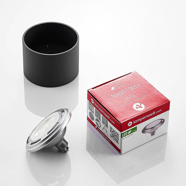 Reflektor sufitowy Arcchio Mabel, Ø 12 cm, szary, metal, GU10 Mabel Arcchio, możliwość ściemniania, aluminiowy / szary / cynkowy, kuchnia, aluminium, nowoczesny
