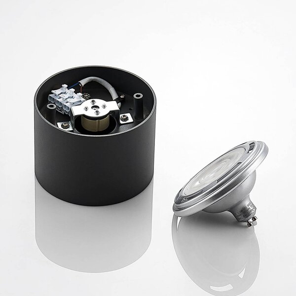 Reflektor sufitowy Arcchio Mabel, Ø 12 cm, szary, metal, GU10 Mabel Arcchio, możliwość ściemniania, aluminiowy / szary / cynkowy, kuchnia, aluminium, nowoczesny