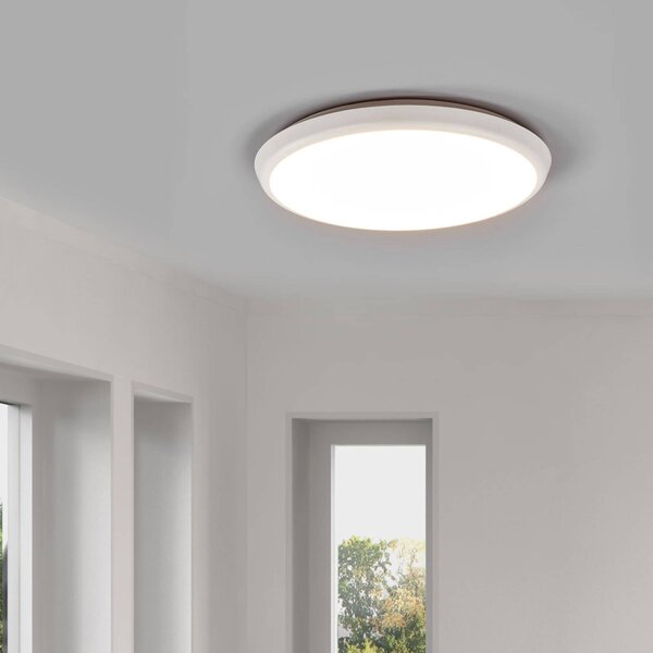 Lampa sufitowa LED Augustin Arcchio, możliwość ściemniania, biały / opal, łazienka, tworzywo sztuczne, nowoczesny