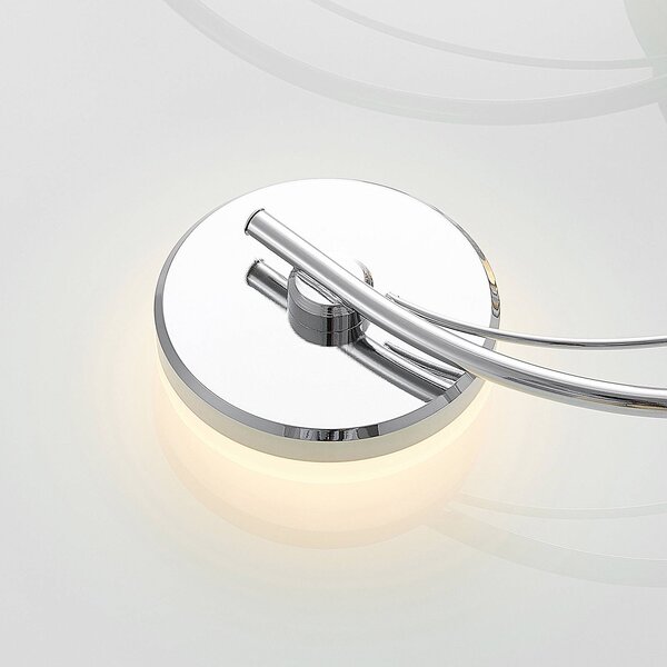 Lampa sufitowa LED Rouven Lindby, chromowy / srebrny, salon / jadalnia, metal, nowoczesny