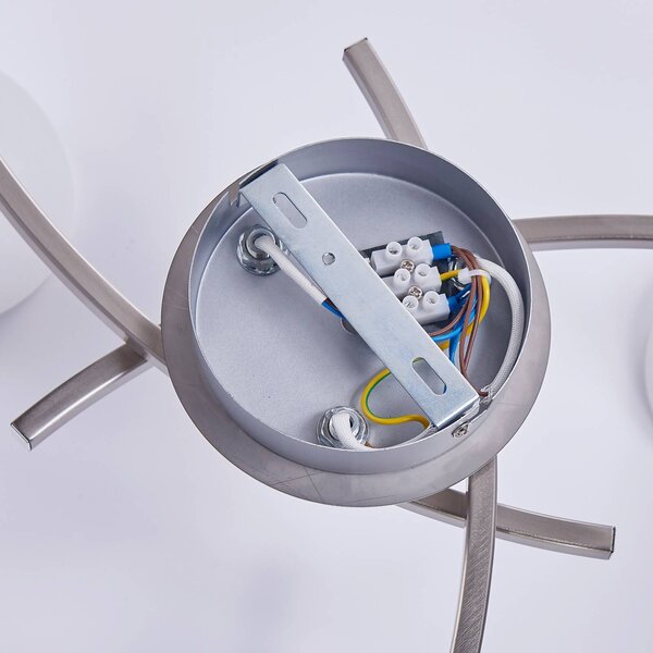 Lampa sufitowa Della Lindby, możliwość ściemniania, aluminiowy / szary / cynkowy, salon / jadalnia, szkło, nowoczesny
