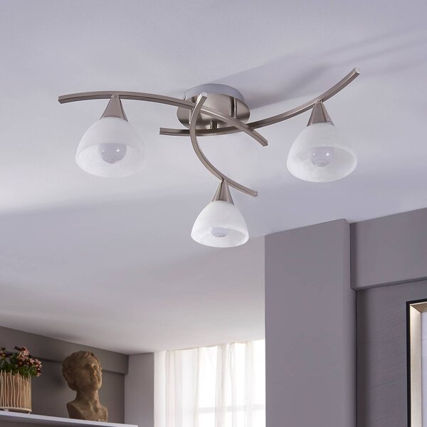 Lampa sufitowa Della Lindby, możliwość ściemniania, aluminiowy / szary / cynkowy, salon / jadalnia, szkło, nowoczesny