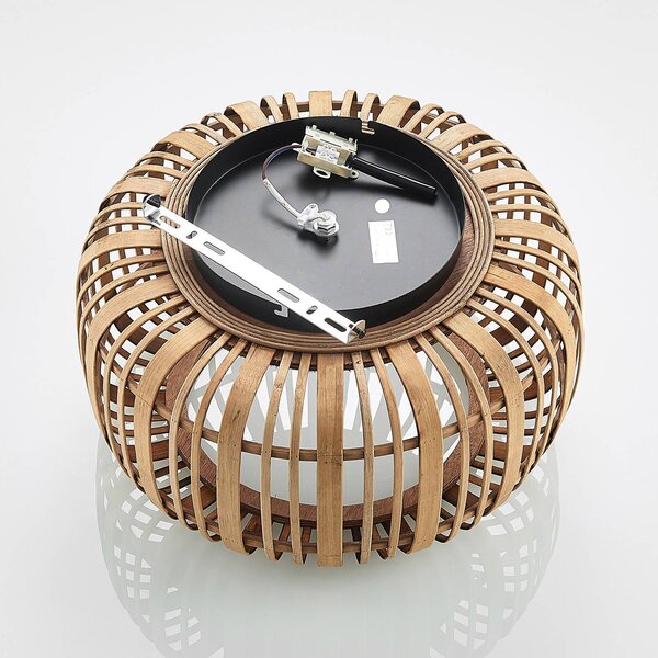 Lampa sufitowa Canyana Lindby, możliwość ściemniania, jasne drewno, salon / jadalnia, drewno, dworkowy / rustykalny