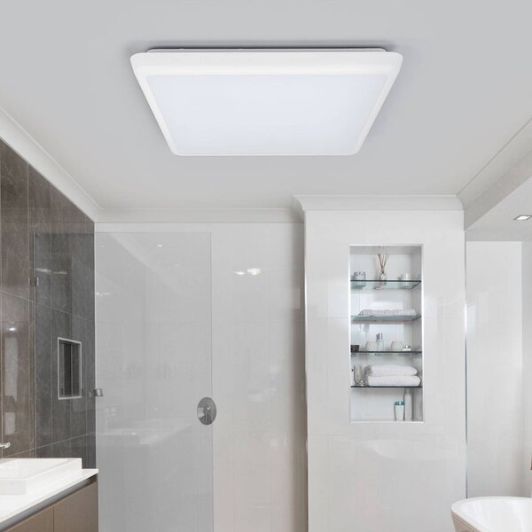 Lampa sufitowa LED Augustin Arcchio, biały / opal, łazienka, tworzywo sztuczne, nowoczesny