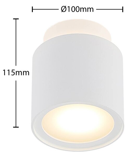 Arcchio lampa sufitowa Walisa, Ø 10 cm, biały, dyfuzor, GU10 Walisa Arcchio, możliwość ściemniania, biały / opal, salon / jadalnia, aluminium, nowoczesny