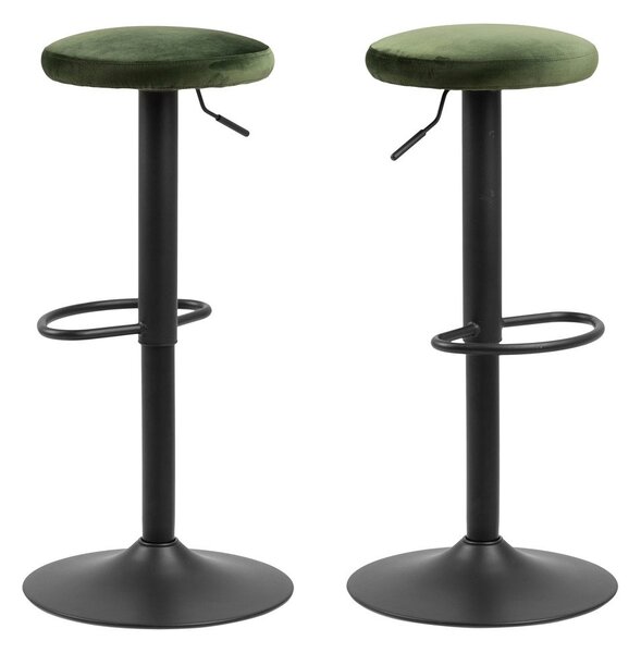 Zielony tapicerowany hoker z regulowaną wysokością (wysokość siedziska 62 cm) Finch – Actona