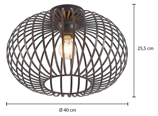 Lampa sufitowa Rosalea Lindby, możliwość ściemniania, czarny, salon / jadalnia, metal, nowoczesny