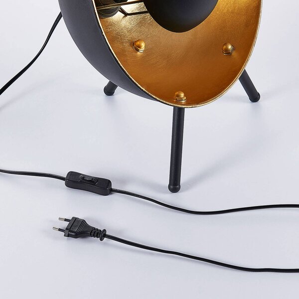 Lampa stołowa Muriel Lindby, czarny, salon / jadalnia, metal, nowoczesny