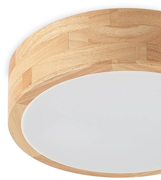 Lampa sufitowa Tanju Lindby, możliwość ściemniania, jasne drewno, salon / jadalnia, drewno, dworkowy / rustykalny