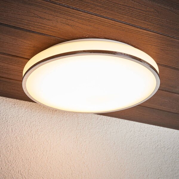 Lampa sufitowa Lyss Lindby, biały / opal, łazienka, szkło, nowoczesny