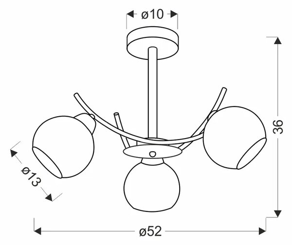 Nowoczesna wisząca lampa z trzema kloszami - 7X M071 T1-D52