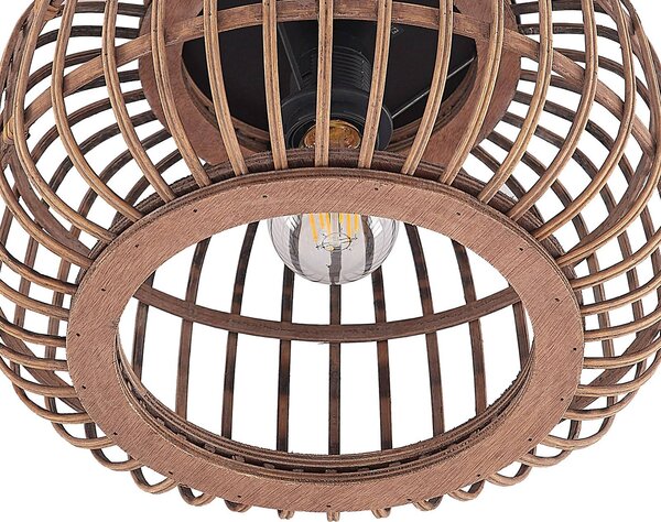 Lampa sufitowa Bominio Lindby, możliwość ściemniania, jasne drewno, salon / jadalnia, drewno, skandynawski