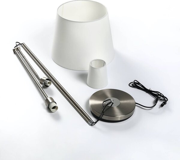 Lampa stojąca Nantwin Lindby, biały / opal, salon / jadalnia, tkanina / materiał / jedwab, nowoczesny