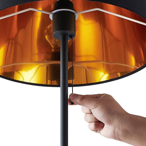 Lampa stojąca Efalia Lindby, czarny, salon / jadalnia, metal, nowoczesny