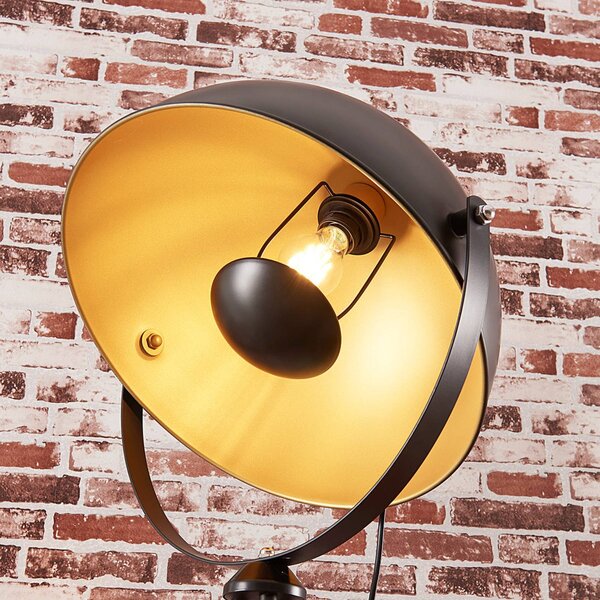 Lampa stojąca Meline Lindby, czarny, salon / jadalnia, metal, nowoczesny