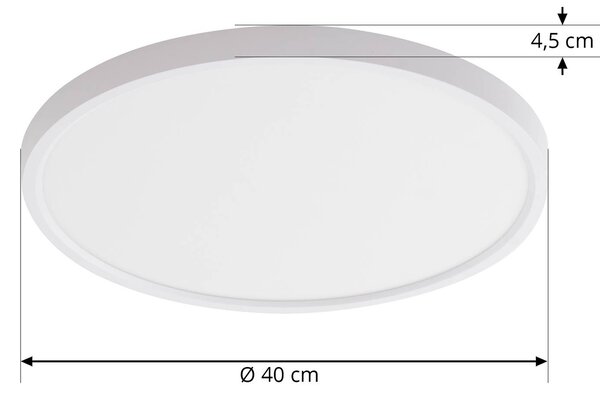 Inteligentna lampa sufitowa Denora Lindby, możliwość ściemniania, biały / opal, salon / jadalnia, tworzywo sztuczne, nowoczesny