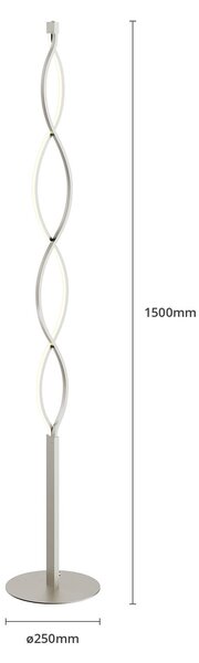 Lampa stojąca LED Auron Lindby, możliwość ściemniania, aluminiowy / szary / cynkowy, salon / jadalnia, tworzywo sztuczne, nowoczesny