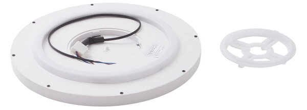 Inteligentna lampa sufitowa Denora Lindby, możliwość ściemniania, biały / opal, salon / jadalnia, tworzywo sztuczne, nowoczesny