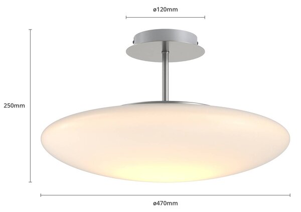 Lampa sufitowa LED Gunda Lindby, możliwość ściemniania, biały / opal, salon / jadalnia, szkło, nowoczesny