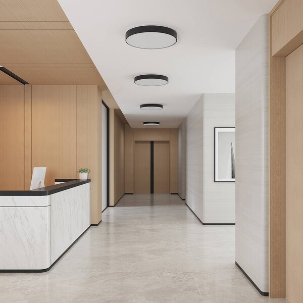 Lampa sufitowa LED Vanida Arcchio, możliwość ściemniania, czarny, kuchnia, aluminium, nowoczesny