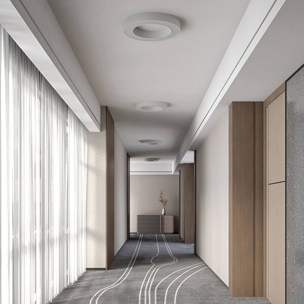 Lampa sufitowa LED Sharelyn Arcchio, możliwość ściemniania, biały / opal, kuchnia, aluminium, nowoczesny
