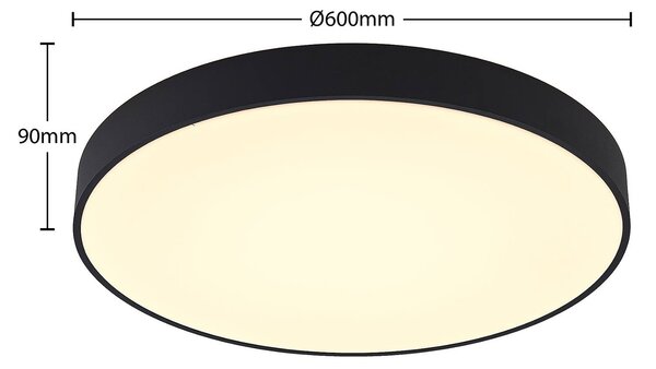 Lampa sufitowa LED Vanida Arcchio, możliwość ściemniania, czarny, kuchnia, aluminium, nowoczesny