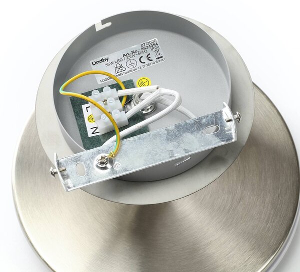 Lampa sufitowa LED Gunda Lindby, możliwość ściemniania, biały / opal, salon / jadalnia, szkło, nowoczesny