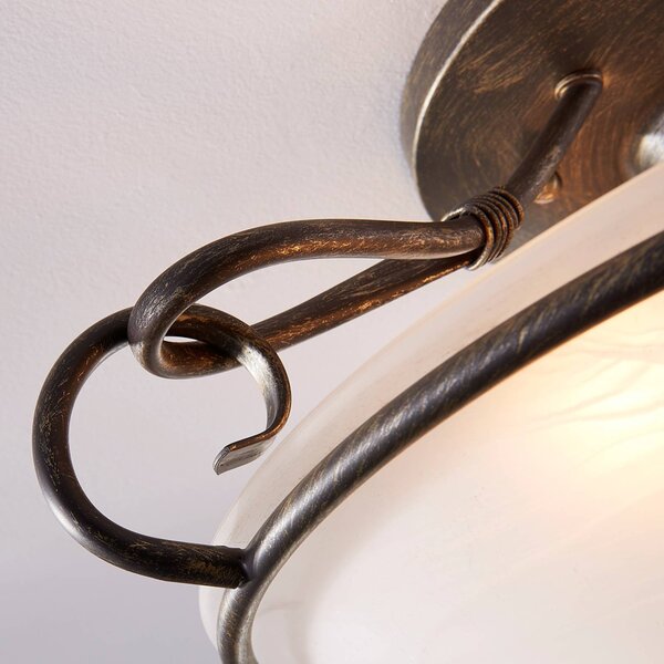Lampa sufitowa Rando Lindby, możliwość ściemniania, aluminiowy / szary / cynkowy, salon / jadalnia, metal, dworkowy / rustykalny