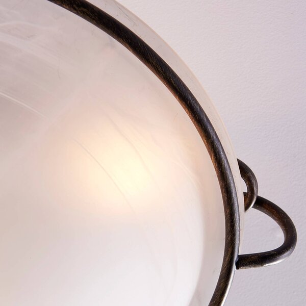 Lampa sufitowa Rando Lindby, możliwość ściemniania, aluminiowy / szary / cynkowy, salon / jadalnia, metal, dworkowy / rustykalny