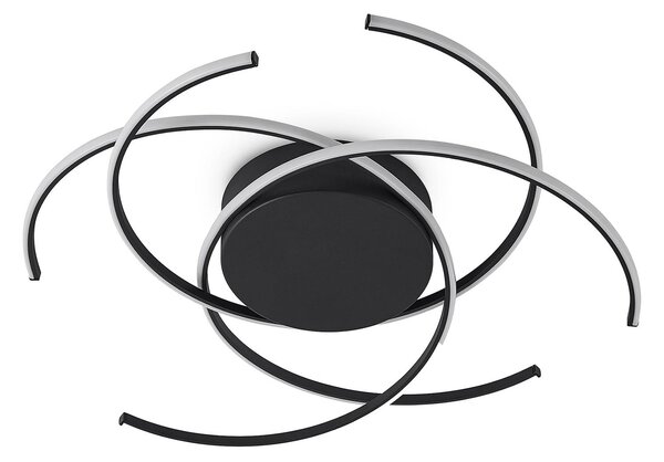 Lampa sufitowa LED Hamza Lindby, możliwość ściemniania, czarny, salon / jadalnia, metal, nowoczesny