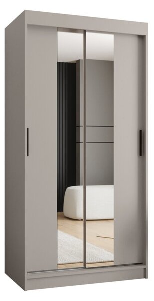 Szafa przesuwna z lustrem garderoba Rubino T1 100 wys. 200 cm kaszmir