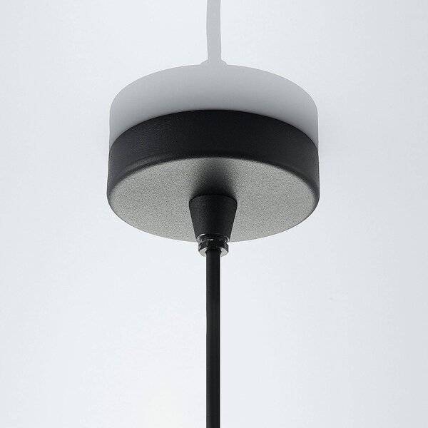 Lampa wisząca zewnętrzna Lindby Vajana, Ø 19 cm, czarny, aluminium Vajana Lindby, możliwość ściemniania, czarny, aluminium, vintage
