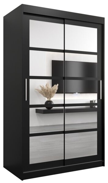 Szafa przesuwna garderoba Roma 2 120 wys. 200 cm czarny + czarny