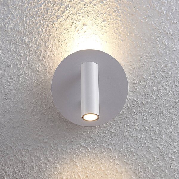Kinkiet LED Magya Lucande, biały / opal, salon / jadalnia, aluminium, nowoczesny
